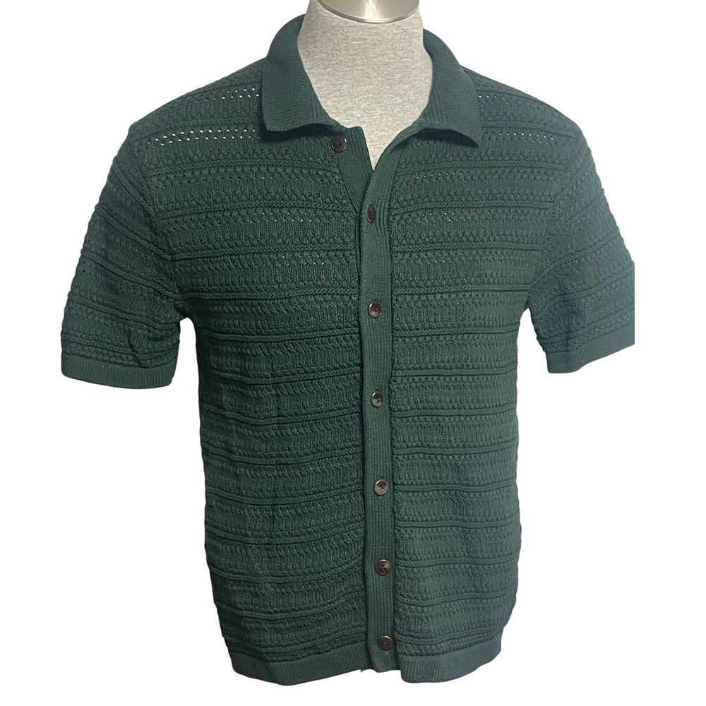 Retro J.Crew Textured Knit Polo Sweater Men's Medium
